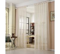 WOLTU® Rideau Voilage, Suspension à Pattes, 1 Pièce, Décoration pour Salon, Chamber, Fenêtre, 140x245 cm, Crème