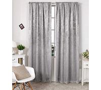 WOLTU Rideaux 2 pièces occultant Effet Velours, suspensions avec Passe-Tringle, Déco Maison, Isolation Thermique Contre Le Froid, Convient à la Chambre à Coucher et au Salon, 135x245cm, Gris Argent