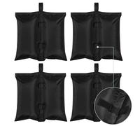 WOLTU Sacs de Sable Lot de 4, Sacs de Poids pour Tonnelle, pour Tente, Parasol, Charge Maximale 7 kg, Noir