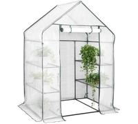 WOLTU Serre de Jardin PE pour lègumes avec Porte, Blanc, 143x73x195cm