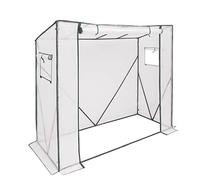 WOLTU Serre de Jardin, 130 g/m², Serre à tomates translucide en PE, Toile imperméable, Serre à Plantes Polyvalente pour Tous Temps, Jardin, terrasse, Jardin arrière, 200x77x146/169cm, Blanc