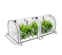 WOLTU Serre de Jardin, 130x60x50cm, Serre pour Plantes, en PE Imperméable et Demi-translucide 130g/m2, pour Protection de la Pluie, du Vent et de la Neige, Blanc