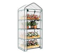 WOLTU Serre de Jardin, 4 Étagères Métalliques, Blanc, 69x49x158cm | PE Imperméable; Hivernage; Plantes/Fleurs; Légumes/Semis; Extérieur; Bâche
