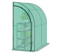 WOLTU Serre de Jardin avec Bâche PE Renforcée Imperméable 140g/m², Tente de Protection pour Plantes, Fleurs et légumes de Toutes Les Saisons, Serre de hivernage Murale, 200x100x210cm, Vert