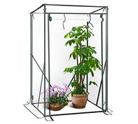 WOLTU Serre de Jardin en Forme Tipi, Serre à tomates, Toile PE imperméable et résistante aux déchirures avec Porte à Rouleau, Jardin, terrasse, Jardin arrière, 100x50x150/136cm, Transparente