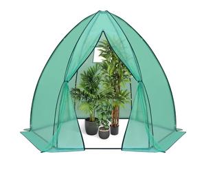 WOLTU Serre de Jardin, Serre d'Hivernage pour Plantes, en Forme Tipi, avec Cadre en Acier, Porte Zippée, en PE, 240x200x200cm, Vert