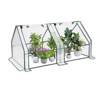 WOLTU Serre de Jardin,Serre Hivernage avec 2 Portes enroulables,Bâche Renforcée en PE,Cadre en Tube d'acier,180x90x90cm,Blanc