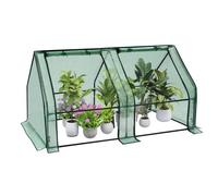 WOLTU Serre de Jardin,Serre Hivernage avec 2 Portes enroulables,Bâche Renforcée en PE,Cadre en Tube d'acier,180x90x90cm,Vert