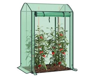 WOLTU Serre de Jardin, Serre Tomate, avec œillets en Forme Tipi, Cadre en Acier, Porte Zippée, pour tomates, des lianes et d'autres Plantes grimpantes, Vert