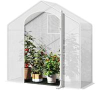 WOLTU Serre de Jardin, Serre Tomate, Serre d'Hivernage, Bâche en PE, Cadre en Acier, Porte Zippée, 200x80x200cm, Blanc W0UETT0225