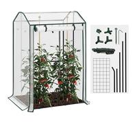 WOLTU Serre de Jardin, Serre Tomate, Serre d'Hivernage, Cadre en Acier, Porte Zippée, 100x83x150 cm, Blanc W0UETT0222