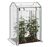 WOLTU Serre de Jardin Tipi avec Œillets, Cadre en Acier, Porte Zippée pour Tomates, Lianes et Autres Plantes Grimpantes - Blanc