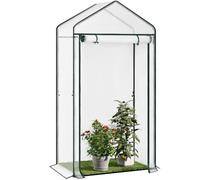 WOLTU Serre de Jardin Tipi, pour tomates/Fleurs/légumes/Fruits, Bâche en PE, adaptée à Jardin/Balcon/terrasse, Toit Pointu Anti-Accumulation d'eau, 100x50x190cm, Blanc