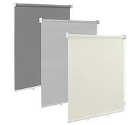 WOLTU Store Enroulable d'Extérieur avec Chaîne, Brise-Vue Vertical Résistant aux Intempéries avec Protection UV et Isolation Thermique, pour Balcon, Terrasse ou Fenêtre, Beige 140x140 cm