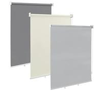 WOLTU Store Enroulable d'Extérieur avec Chaîne, Brise-Vue Vertical Résistant aux Intempéries avec Protection UV et Isolation Thermique, pour Balcon, Terrasse ou Fenêtre, Gris 100x140 cm
