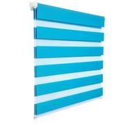 WOLTU Store Enrouleur Jour Nuit sans Perçage, Montage avec Clips, Rideau Translucide et Occultant en Double Tissu, Protection Vie Privée, pour Fenêtre ou Porte, 80l x 150L cm, Turquoise