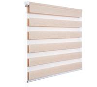 WOLTU Store Enrouleur Jour Nuit sans Perçage, Montage avec Clips, Rideau Translucide et Occultant en Double Tissu, Protection Vie Privée, pour Fenêtre ou Porte, 65l x 150L cm, Nature