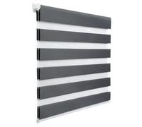 WOLTU Store Enrouleur Jour Nuit sans Perçage, Montage avec Clips, Rideau Translucide et Occultant en Double Tissu, Protection Vie Privée, pour Fenêtre ou Porte, 100l x 130L cm, Gris Foncé