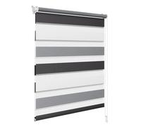 WOLTU Store Enrouleur Jour Nuit sans Perçage, Montage avec Clips, Rideau Translucide et Occultant en Double Tissu, Protection Vie Privée, pour Fenêtre ou Porte, 55l x 150L cm, Blanc+Gris+Anthracite