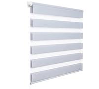 WOLTU Store Enrouleur Jour Nuit sans Perçage, Montage avec Clips, Rideau Translucide et Occultant en Double Tissu, Protection Vie Privée, pour Fenêtre ou Porte, 70l x 120L cm, Gris