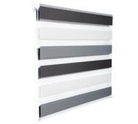 WOLTU Store Enrouleur Jour Nuit sans Perçage, Montage avec Clips, Rideau Translucide et Occultant en Double Tissu, Protection Vie Privée, pour Fenêtre ou Porte, 80l x 120L cm, Blanc+Gris+Anthracite