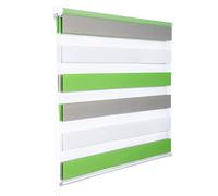 WOLTU Store Enrouleur Jour Nuit sans Perçage, Montage avec Clips, Rideau Translucide et Occultant en Double Tissu, Protection Vie Privée, pour Fenêtre ou Porte, 45l x 150L cm, Blanc+Vert+Gris