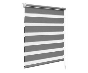 WOLTU Store Enrouleur Jour Nuit sans Perçage, Montage avec Clips, Rideau Translucide et Occultant en Double Tissu, Protection Vie Privée, pour Fenêtre ou Porte, 45l x 150L cm, Gris Foncé