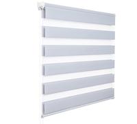 WOLTU Store Enrouleur Jour Nuit sans Perçage, Store Zébré en Double Tissu, Rideau Translucide et Occultant, Protection de la Vie Privée, Montage Facile avec Clips, 80l x 150L cm, Gris