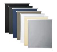 WOLTU Store Occultant Enrouleur sans Perçage, Rideau Opaque avec Revêtement d'argent, Protection de Vie Privée & Protection Soleil, pour Fenêtre ou Porte, 110 x 210 cm, Gris