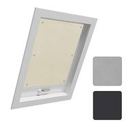WOLTU Store Occultant sans Percage pour Fenetre de Toit, Store Lucarne Opaque, Rideau Occultant Thermique avec Ventouses, Protection Solaire, en Tissu Isolant Pliable, 76x93cm, Beige