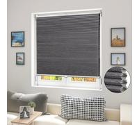 WOLTU Store Plissé Nid d'abeille sans Perçage avec Klemmfix Double, Store Occultant Thermique 70x200 cm, 100% Opaque, Protection Solaire & Insonorisant pour Fenêtre & Porte, Bicolore Gris Foncé-Blanc
