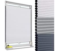 WOLTU Store Plissé Nid d'abeille sans Perçage, Store Occultants Thermique Antisolaire Insonorisant avec Feuille d'aluminium pour Fenêtre & Porte, Bicolore 75x120cm, Blanc