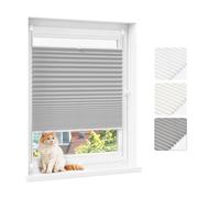 WOLTU Store Plissé Occultant sans Perçage, 70 x 130 cm, Gris