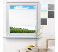 WOLTU Store plissé sans perçage pour fenêtre ou Porte 45x100cm Blanc PS5621ws01