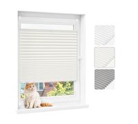 WOLTU Store Plissé sans Perçage, Store Klemmfix Occultant, Protection Solaire et de l'Intimiité, pour Fenêtres ou Porte-Fenêtre, 120 x 130 cm, Beige