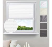 WOLTU Store Plissé sans Perçage, Store pour Fenêtre & Porte, Facile à Installer, Opaque, Protection de la Vie privée, Protection Solaire, Décoration Moderne pour Chambre,90x150cm,Blanc(Plis)