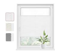 WOLTU Store Plissé sans Perçage, Store pour Fenêtre & Porte, Facile à Installer, Opaque, Protection de la Vie privée, Protection Solaire, Décoration Moderne pour Chambre,60x220cm,Blanc(Matt)
