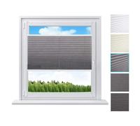 WOLTU Store Plissé sans Perçage, Store pour Fenêtre & Porte, Facile à Installer, Opaque, Protection de la Vie privée, Protection Solaire, Décoration Moderne pour Chambre,60x100cm,Gris(Plis)