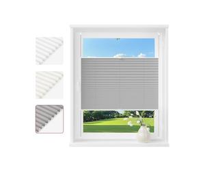 WOLTU Store Plissé sans Perçage, Store pour Fenêtre & Porte, Facile à Installer, Opaque, Protection de la Vie privée, Protection Solaire, Décoration Moderne pour Chambre,50x130cm,Gris(Plis)