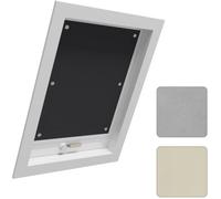 WOLTU Store Occultant sans Percage pour Fenetre de Toit, Store Lucarne Opaque, Rideau Occultant Thermique avec Ventouses, Protection Solaire, en Tissu Isolant Pliable, 48x73cm, Noir