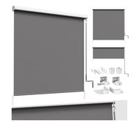 WOLTU Store Vertical de Balcon Store Enrouleur Occultant Auvent Vertical Paresoleil avec Manivelle et Cassette d'Auvent Pare-Vue Opaque Protection du Vent pour Balcon, Terrasse 140x240 cm Gris foncé