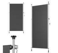 WOLTU Store Vertical Rétractable avec Manivelle, 150x310 cm, Brise-Vue Vertical Balcon, en Tissu Opaque, Protection Solaire, Résistant aux Intempéries, Montage sans Perçage, en Gris