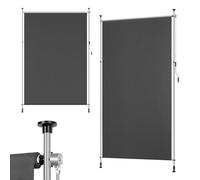 WOLTU Store Vertical Rétractable avec Manivelle, 200x310 cm, Brise-Vue Vertical Balcon, en Tissu Opaque, Protection Solaire, Résistant aux Intempéries, Montage sans Perçage, en Gris
