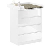 WOLTU Table à Langer, Commode Bébé à Langer avec 4 Tiroirs, en MDF et en Bois d’Ingénierie, 80x75x109,2cm, Blanc W0ETT0019