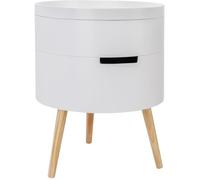 WOLTU TS50ws-1 Table de Chevet Table Basse avec 2 Compartiment de Rangement Plateau en MDF, 38x38x51cm, Blanc