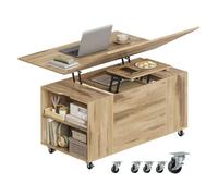 WOLTU Table Basse avec Plateau Relevable, Table de Salon sur roulettes