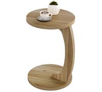 WOLTU Table Basse Ronde, Table d'Appoint en Forme de C, Bout de Canapé Scandinave, en MDF, Chêne Clair W0ATT0592