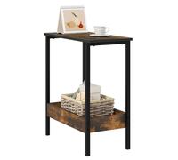 WOLTU Table Basse, Table d'Appoint Industrielle, Métal et Bois Artificiel, 50x55x25cm, Marron Rustique