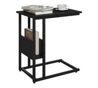 WOLTU Table Bout de canapé Table Basse à thé en métal et aggloméré, Noir TS79sz