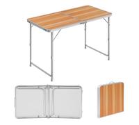 WOLTU Table Camping Pliante, Réglable en Hauteur, 120x60cm, Chêne Clair